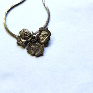 Vintage Religious Slider Locket Pendant: Holy Mary Our Lady and Holy Christ